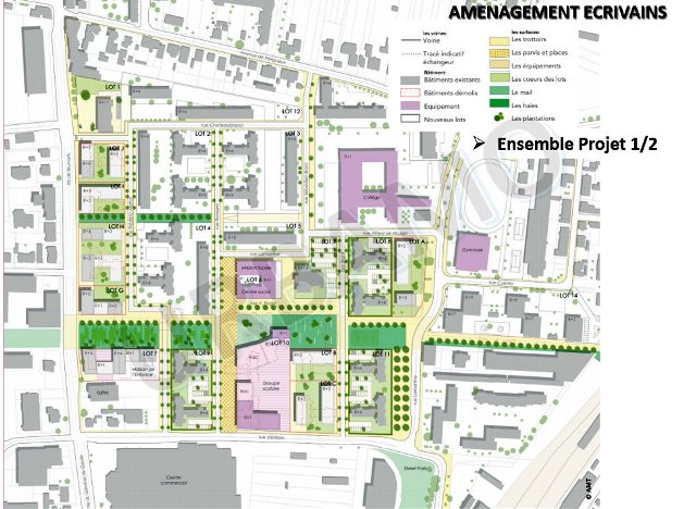 amenagement quartier des ecrivains